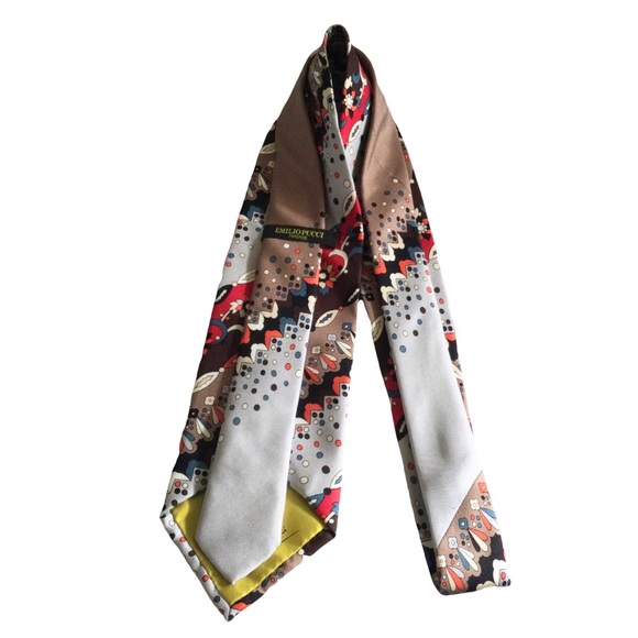 Emilio Pucci Holiday Print Silk Tie - Picture 6 of 9